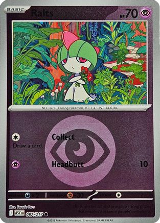 Ralts (Energy Symbol Pattern) - (087) Reverse Holofoil [ME Ascended Heroes] - Trinity Hobby