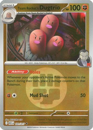 Team Rocket's Dugtrio (Energy Symbol Pattern) - (101/217) Reverse Holofoil [ME Ascended Heroes]