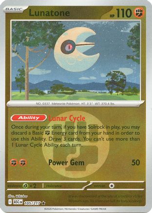 Lunatone (Energy Symbol Pattern) - (105) Reverse Holofoil [ME Ascended Heroes]