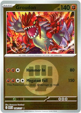 Groudon (Energy Symbol Pattern) - (108) Reverse Holofoil [ME Ascended Heroes] - Trinity Hobby