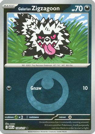 Galarian Zigzagoon (Energy Symbol Pattern) - (130) Reverse Holofoil [ME Ascended Heroes] - Trinity Hobby