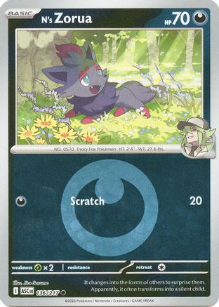 N's Zorua (Energy Symbol Pattern) - (136) Reverse Holofoil [ME Ascended Heroes]