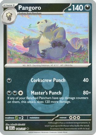 Pangoro (Energy Symbol Pattern) - (140) Reverse Holofoil [ME Ascended Heroes]