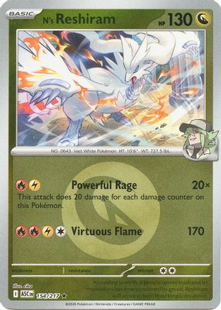 N's Reshiram (Energy Symbol Pattern) - (154) Reverse Holofoil [ME Ascended Heroes]