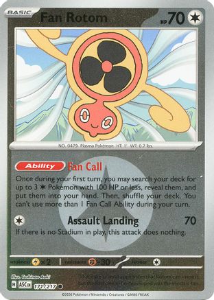 Fan Rotom (Energy Symbol Pattern) - (171/217) Reverse Holofoil [ME Ascended Heroes] - Trinity Hobby