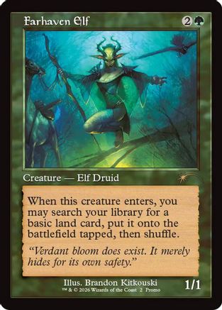 Farhaven Elf (Retro Frame)  [Foil]  (WPN-002) - [WPN & Gateway Promos] - Trinity Hobby