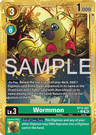 Wormmon (Alternate Art) (BT12-047) - [Advanced Booster Digimon Generation] Foil - Trinity Hobby
