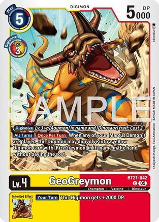GeoGreymon (BT21-042) - [Advanced Booster Digimon Generation] - Trinity Hobby