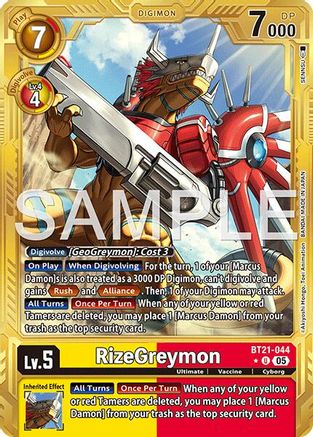 RizeGreymon (Alternate Art) (BT21-044) - [Advanced Booster Digimon Generation] Foil - Trinity Hobby