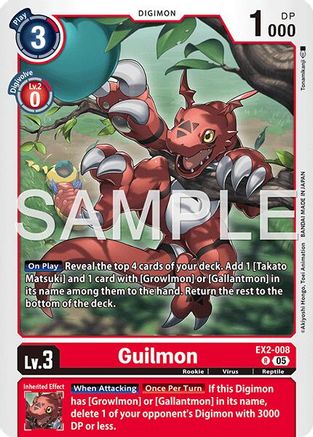 Guilmon - EX2-008 (EX2-008) - [Advanced Booster Digimon Generation] Foil