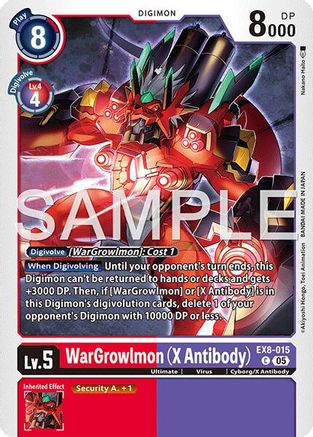 WarGrowlmon (X Antibody) (EX8-015) - [Advanced Booster Digimon Generation] - Trinity Hobby