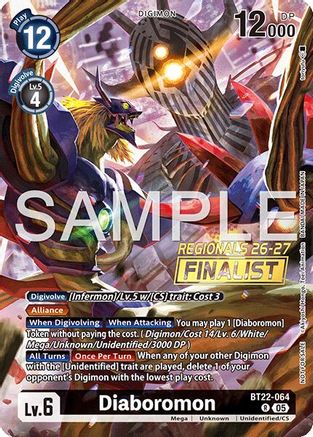 Diaboromon (Regionals 26-27 Season 1 Finalist) (BT22-064) - [Cyber Eden] Foil