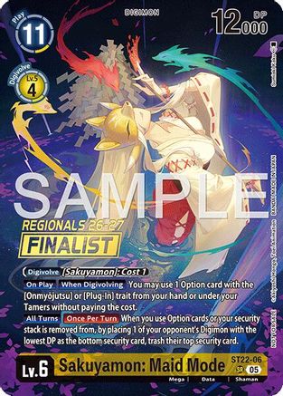 Sakuyamon: Maid Mode (Regionals 26-27 Season 1 Finalist) (ST22-06) - [Starter Deck 22: Amethyst Mandala Advanced Deck Set] Foil