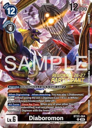 Diaboromon (Regionals 26-27 Season 1 Participant) (BT22-064) - [Cyber Eden] Foil