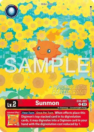 Sunmon (Regionals 26-27 Season 1 Participant) (EX5-001) - [Animal Colosseum] Foil