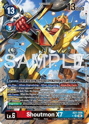 Shoutmon X7 (Alternate Art) (AD1-006) - [Advanced Booster Digimon Generation] Foil - Trinity Hobby