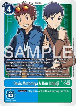 Davis Motomiya & Ken Ichijoji (BT16-085) - [Advanced Booster Digimon Generation] Foil - Trinity Hobby