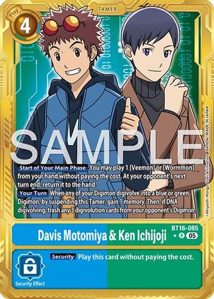 Davis Motomiya & Ken Ichijoji (Alternate Art) (BT16-085) - [Advanced Booster Digimon Generation] Foil