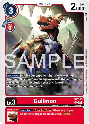 Guilmon - ST7-03 (ST7-03) - [Advanced Booster Digimon Generation] Foil - Trinity Hobby