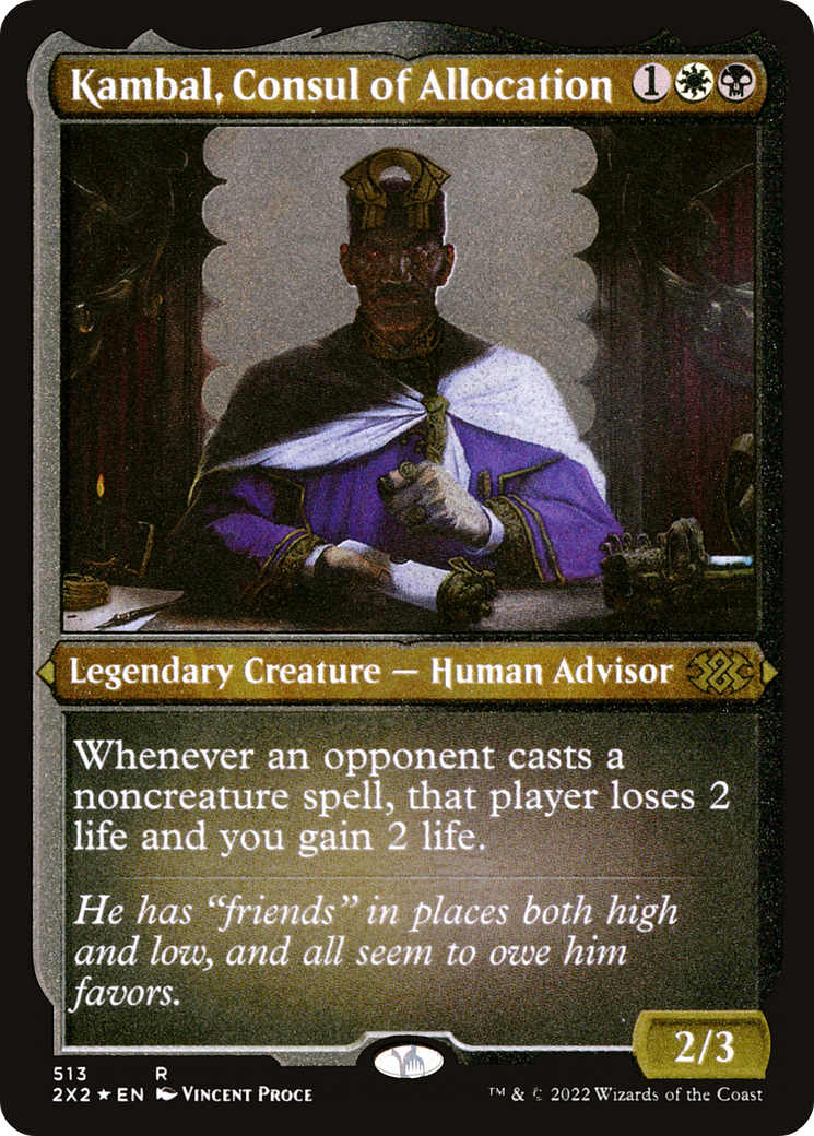 Kambal, Consul of Allocation (Foil Etched)  [Foil]  (2X2-513) - [Double Masters 2022] - Trinity Hobby