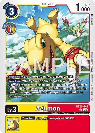 Agumon (BT21-040) - [Advanced Booster Digimon Generation] - Trinity Hobby
