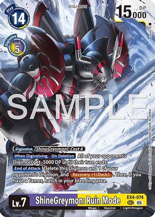 ShineGreymon: Ruin Mode (Reprint) (EX4-074) - [Advanced Booster Digimon Generation] Foil