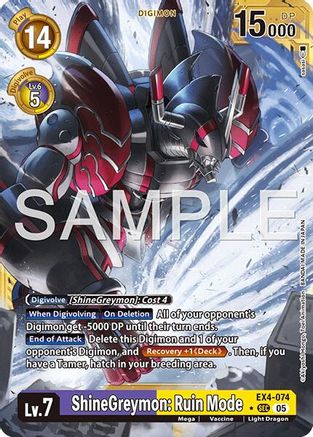 ShineGreymon: Ruin Mode (Alternate Art) (EX4-074) - [Advanced Booster Digimon Generation] Foil - Trinity Hobby