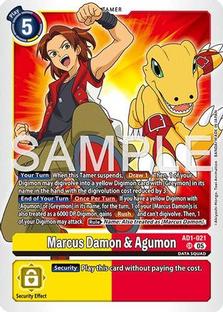Marcus Damon & Agumon (AD1-021) - [Advanced Booster Digimon Generation] Foil