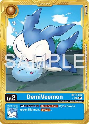 DemiVeemon (Gold Border) (BT12-002) - [Advanced Booster Digimon Generation] Foil - Trinity Hobby