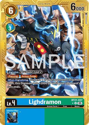 Lighdramon (Gold Border) (BT21-037) - [Advanced Booster Digimon Generation] Foil - Trinity Hobby