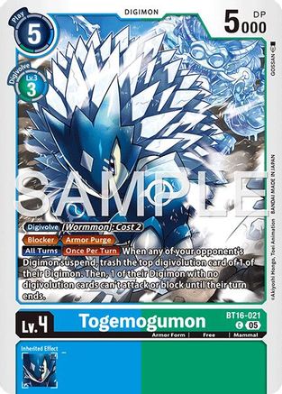 Togemogumon - BT16-021 (Foil Reprint) (BT16-021) - [Advanced Booster Digimon Generation] Foil - Trinity Hobby