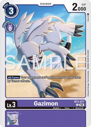 Gazimon - BT3-077 (Foil Reprint) (BT3-077) - [Advanced Booster Digimon Generation] Foil - Trinity Hobby