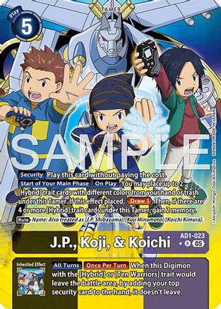 J.P., Koji, & Koichi (Alternate Art) (AD1-023) - [Advanced Booster Digimon Generation] Foil - Trinity Hobby