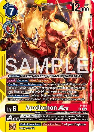 Apollomon ACE (P-191) - [Limited Card Pack -Another Knight-] Foil - Trinity Hobby