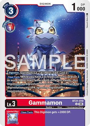 Gammamon - BT21-010 (Foil Reprint) (BT21-010) - [Advanced Booster Digimon Generation] Foil - Trinity Hobby