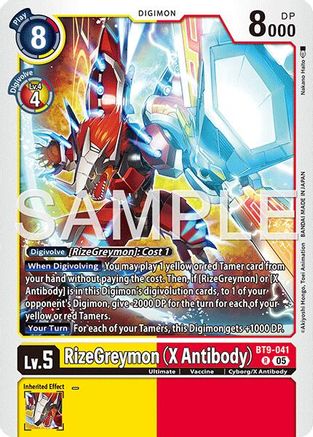 RizeGreymon (X Antibody) (Reprint) (BT9-041) - [Advanced Booster Digimon Generation] - Trinity Hobby