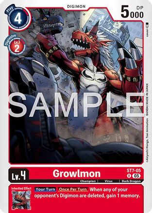 Growlmon (Reprint) (ST7-05) - [Advanced Booster Digimon Generation]