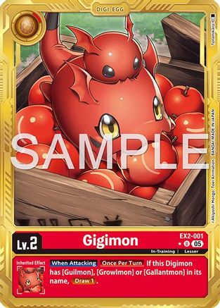 Gigimon (Gold Border) (EX2-001) - [Advanced Booster Digimon Generation] Foil - Trinity Hobby