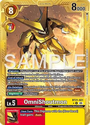 OmniShoutmon (Gold Border) (BT21-021) - [Advanced Booster Digimon Generation] Foil - Trinity Hobby