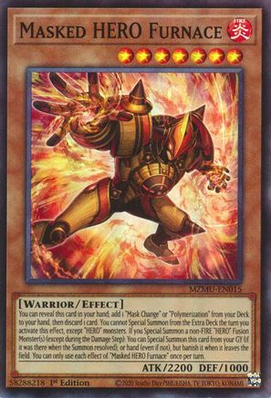 Masked HERO Furnace [MZMU-EN015] - Maze of Muertos 1st Edition - Super Rare - Trinity Hobby