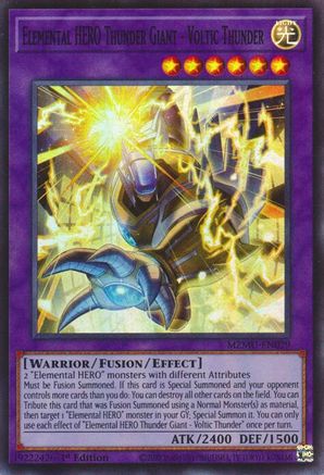 Elemental HERO Thunder Giant - Voltic Thunder [MZMU-EN029] - Maze of Muertos 1st Edition - Super Rare - Trinity Hobby
