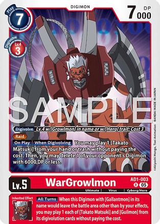 WarGrowlmon (AD1-003) - [Advanced Booster Digimon Generation] Foil