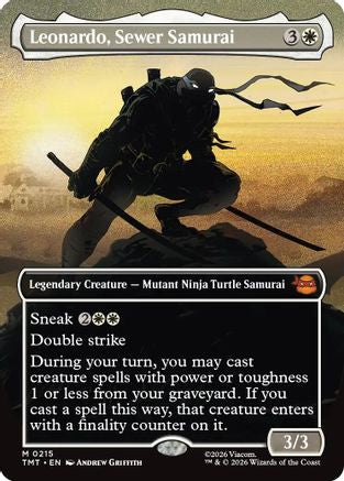Leonardo, Sewer Samurai (Borderless)  [Foil]  (TMT-215) - [Teenage Mutant Ninja Turtles] - Trinity Hobby