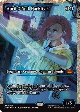 April O'Neil, Hacktivist (0292) (Showcase) (Fracture Foil)  [Foil]  (TMT-292) - [Teenage Mutant Ninja Turtles] - Trinity Hobby