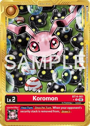 Koromon (Gold Border) (BT14-001) - [Advanced Booster Digimon Generation] Foil