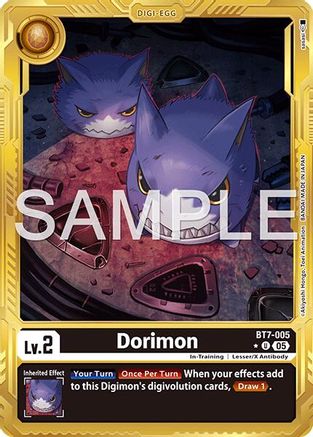 Dorimon (Gold Border) (BT7-005) - [Advanced Booster Digimon Generation] Foil - Trinity Hobby