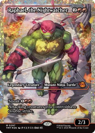 Raphael, the Nightwatcher (Showcase) (Fracture Foil)  [Foil]  (TMT-297) - [Teenage Mutant Ninja Turtles] - Trinity Hobby