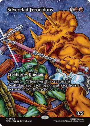 Silverclad Ferocidons (Borderless)  [Foil]  (PZA-009) - [Teenage Mutant Ninja Turtles Eternal-Legal] - Trinity Hobby