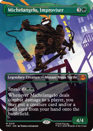Michelangelo, Improviser (Borderless)  (TMT-219) - [Teenage Mutant Ninja Turtles] - Trinity Hobby