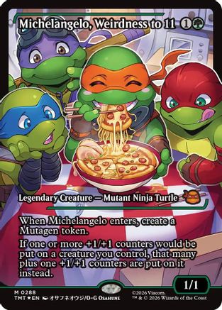 Michelangelo, Weirdness to 11 (Showcase)  [Foil]  (TMT-288) - [Teenage Mutant Ninja Turtles] - Trinity Hobby